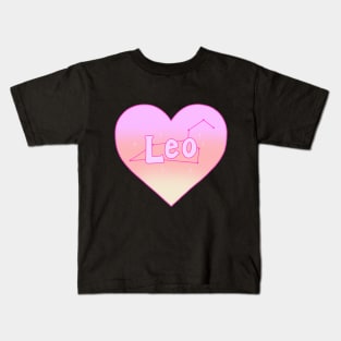 Leo Constellation Heart Kids T-Shirt